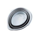 10 Litre Foldable Collapsible Drop Shape Bucket Silicone - Grey/White