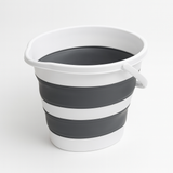 10 Litre Foldable Collapsible Drop Shape Bucket Silicone - Grey/White