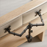 Dual Screen Monitor Arm for 17-32 Inch Displays Screen Holder Mount in Matte Black