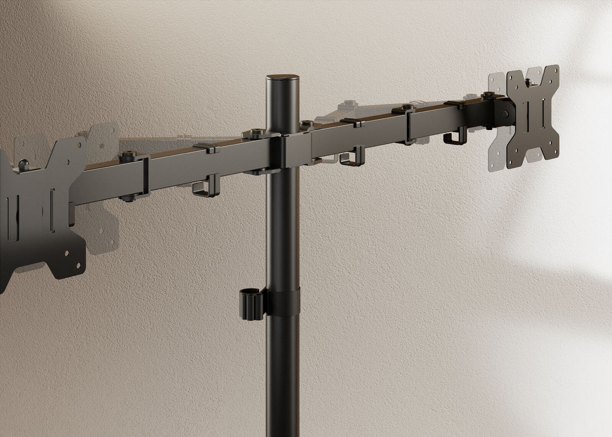 Dual Screen Monitor Arm for 17-32 Inch Displays Screen Holder Mount in Matte Black