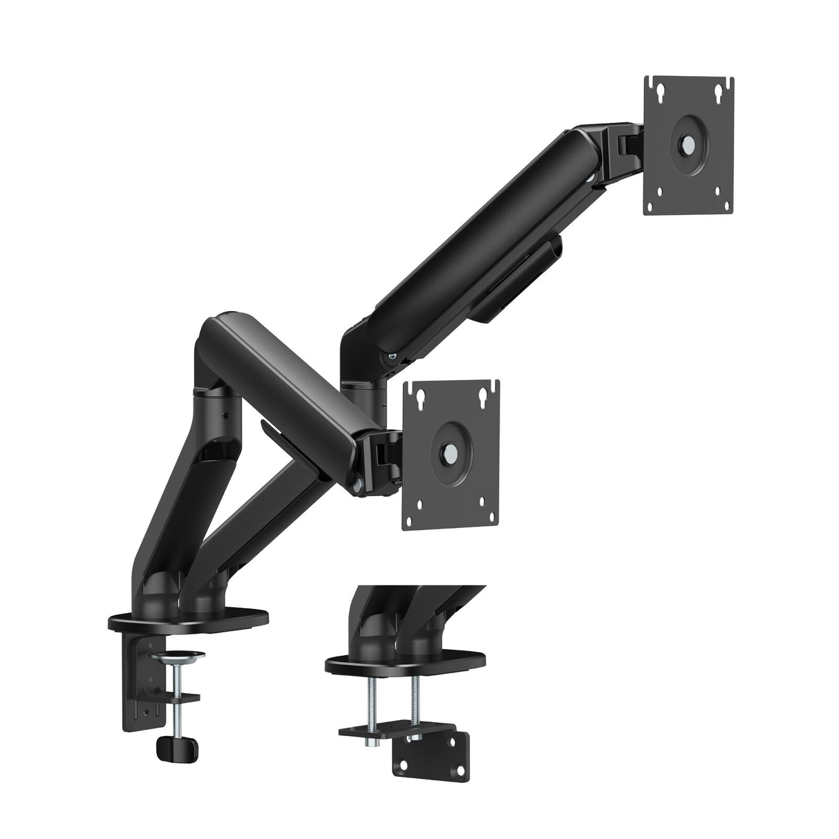 Gas Spring Dual Screen Monitor Arm – VESA Mount 17-32" in Matte Black