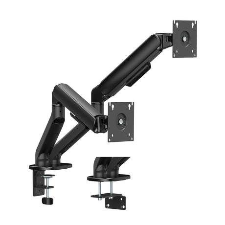 Gas Spring Dual Screen Monitor Arm – VESA Mount 17-32" in Matte Black