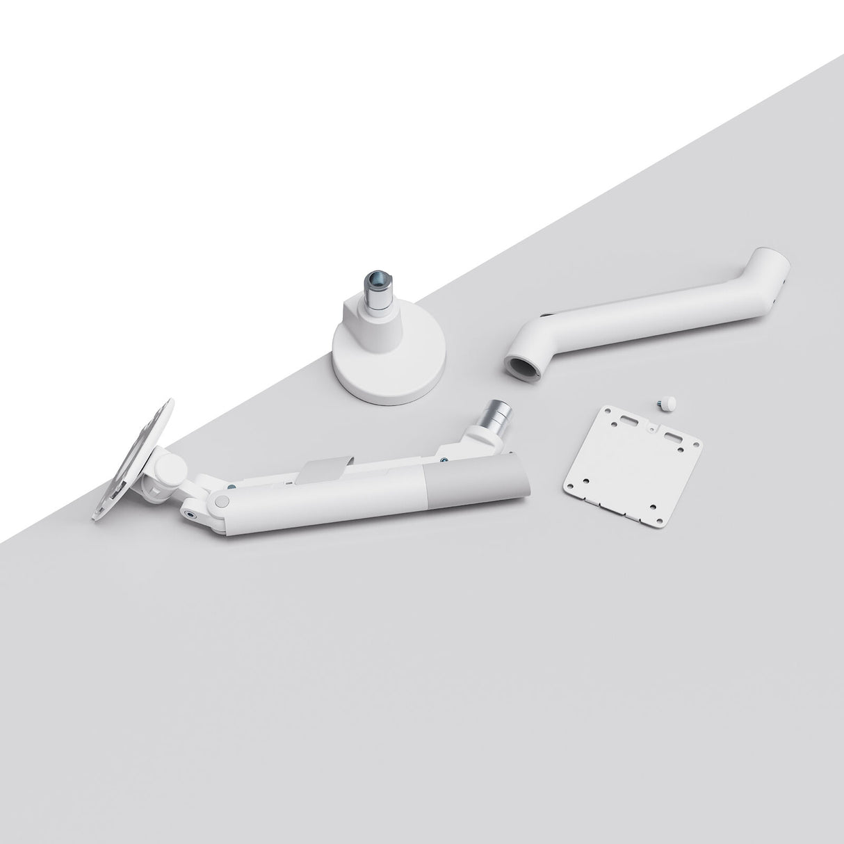 Heavy Duty Gas Spring Single Screen Monitor Arm – VESA Mount 17-49" in Fine White