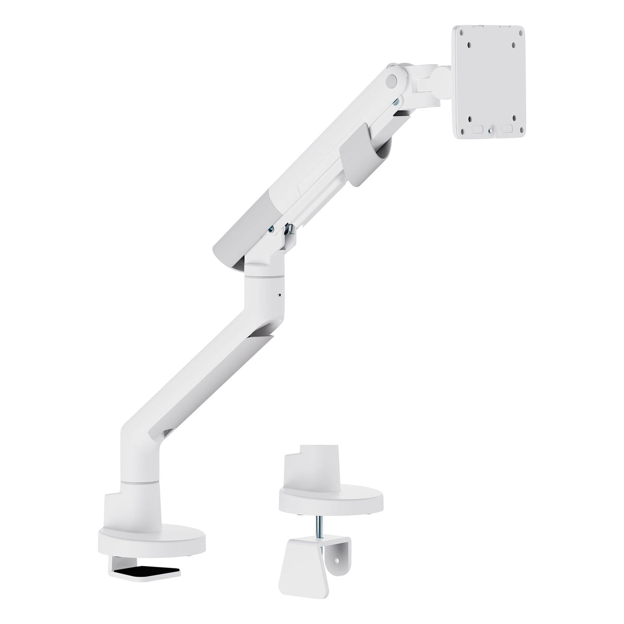 Heavy Duty Gas Spring Single Screen Monitor Arm – VESA Mount 17-49" in Fine White