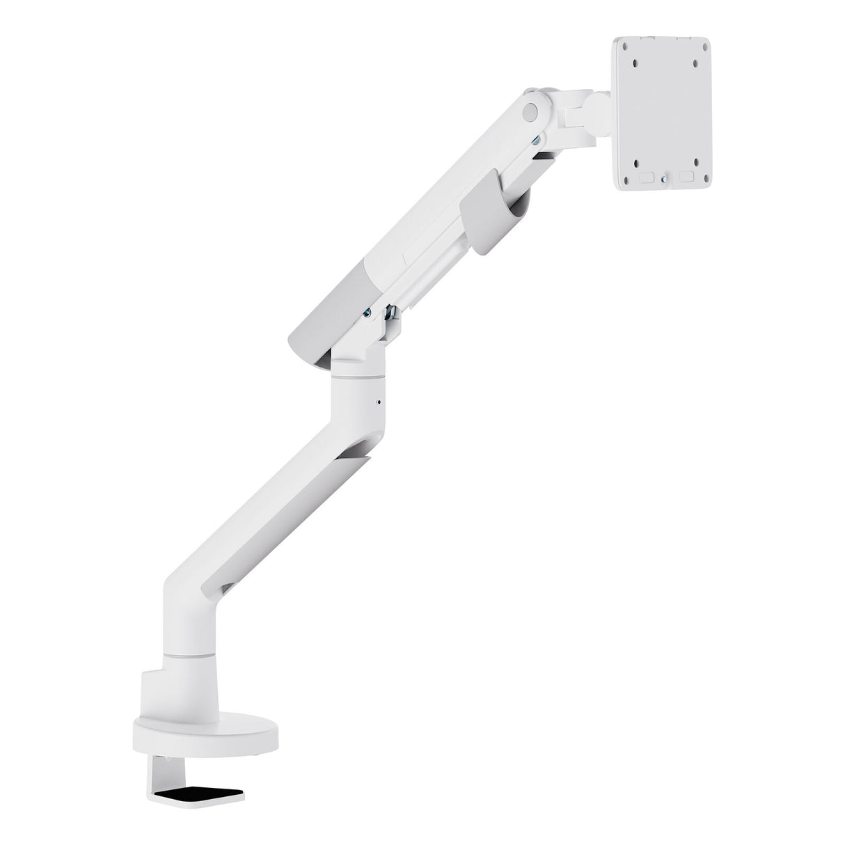 Heavy Duty Gas Spring Single Screen Monitor Arm – VESA Mount 17-49" in Fine White