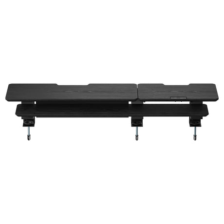 2-Tier Clamp On Monitor Stand Riser with Laptop Height Adjuster - Matte Black