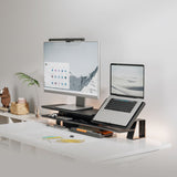 2-Tier Clamp On Monitor Stand Riser with Laptop Height Adjuster - Matte Black