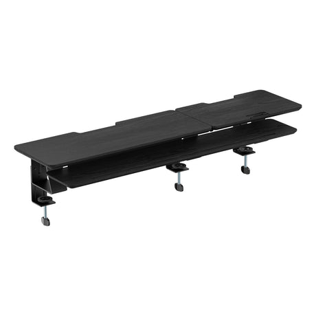 2-Tier Clamp On Monitor Stand Riser with Laptop Height Adjuster - Matte Black