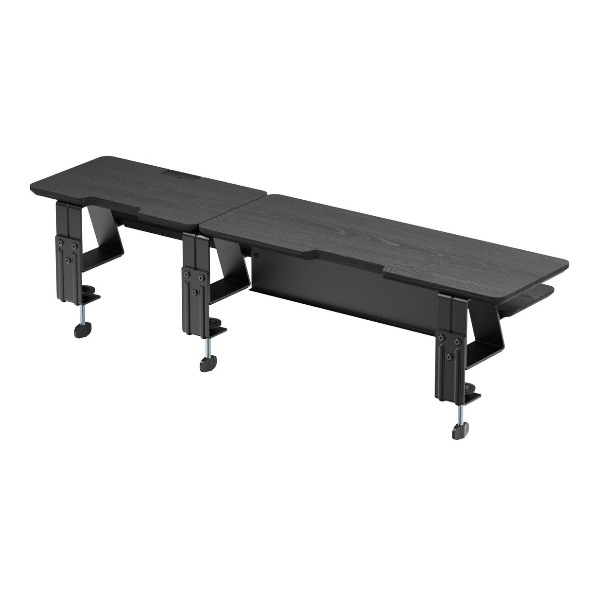 2-Tier Clamp On Monitor Stand Riser with Laptop Height Adjuster - Matte Black