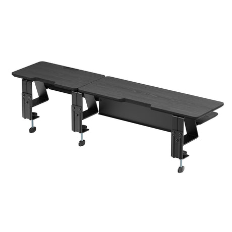 2-Tier Clamp On Monitor Stand Riser with Laptop Height Adjuster - Matte Black