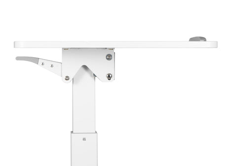 Height Adjustable Mobile Workstation w/ Paddle Lever & Tiltable Desktop - White