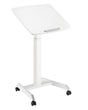 Height Adjustable Mobile Workstation w/ Paddle Lever & Tiltable Desktop - White