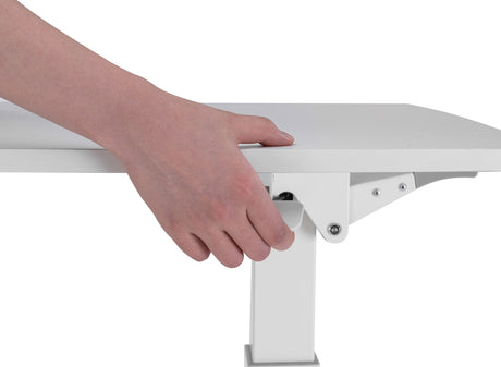 Height Adjustable Mobile Workstation w/ Paddle Lever & Tiltable Desktop - White