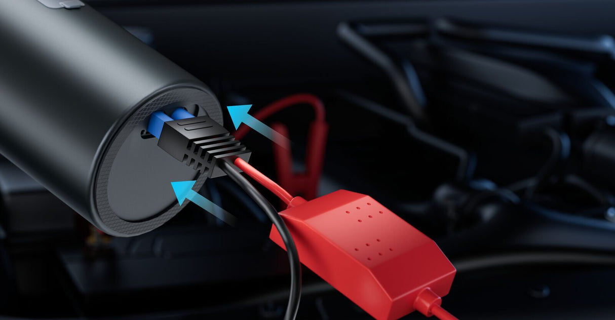 Car Jump Starter Kit 300A (1500A Max) with Tyre Inflator, Blower Vacuum, Camping Light and 10000mAh Power Bank