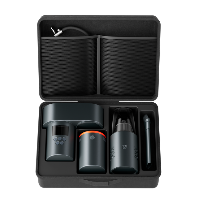 3-in-1 Auto Smart Kit with Tyre Inflator, Vacuum Cleaner, and Power Bank