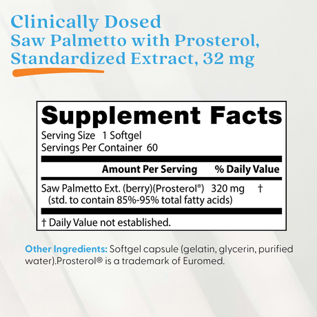 Doctor's Best Saw Palmetto Standardised Extract 320 mg - 60 Softgels