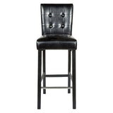 Set of 2 Manhattan Bar Stools Wooden Barstools Chairs Vintage - Black