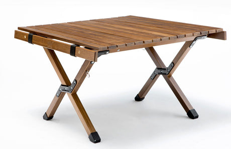 Wooden Foldable Camping Table 62cm + Jacaru Picnic Blanket 100% Cotton Regular