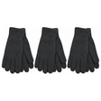 3x 3M Thinsulate Womens Full Finger Knit Gloves Pack - Black (Polar Fleece Thermal Insulation)