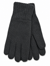 3M Thinsulate Womens Full Finger Knit Gloves - Black (Polar Fleece Thermal Insulation)