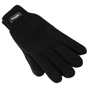 Dents 3M Thinsulate Womens Full Finger Knit Black Gloves - Polar Fleece Thermal Insulation