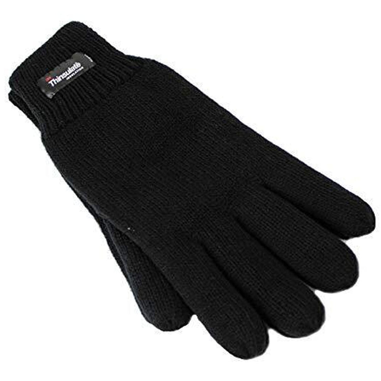 Dents 3M Thinsulate Womens Full Finger Knit Black Gloves - Polar Fleece Thermal Insulation