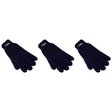 3x Dents 3M Thinsulate Womens Full Finger Knit Navy Gloves Pack - Polar Fleece Thermal Insulation