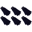 6x Dents 3M Thinsulate Womens Full Finger Knit Navy Gloves Bulk Pack - Polar Fleece Thermal Insulation