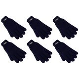 6x Dents 3M Thinsulate Womens Full Finger Knit Navy Gloves Bulk Pack - Polar Fleece Thermal Insulation