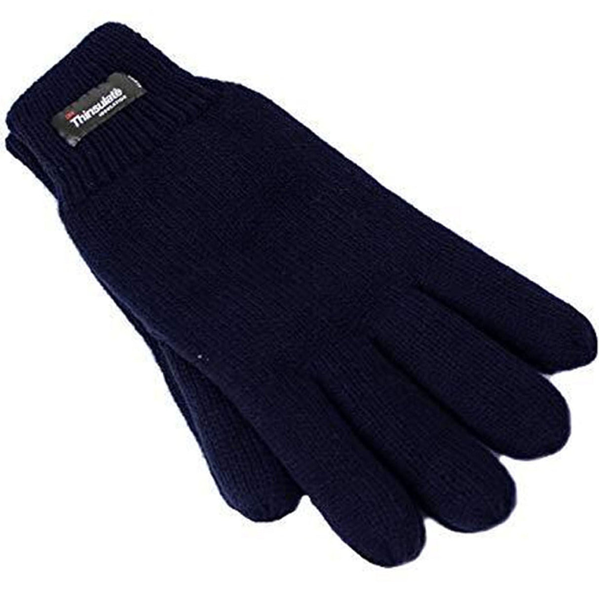 Dents 3M Thinsulate Womens Full Finger Knit Navy Gloves - Polar Fleece Thermal Insulation