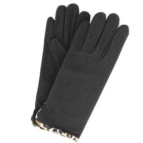 Dents Womens Four Way Stretch Knit Gloves - Black (Three Point Stitch Detail)