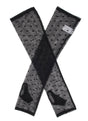 Dents Womens Long Tulle Flock Dot Fingerless Mittens - Black