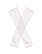 Dents Womens Long Tulle Flock Dot Fingerless Mittens - White