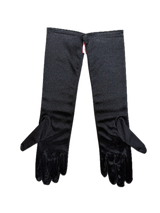 Dents Womens Ladies Stretch Satin Below Elbow Evening Gloves in Black