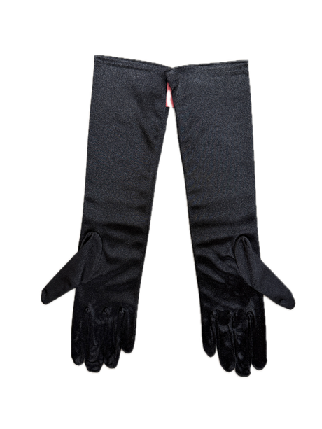 Dents Womens Ladies Stretch Satin Below Elbow Evening Gloves in Black