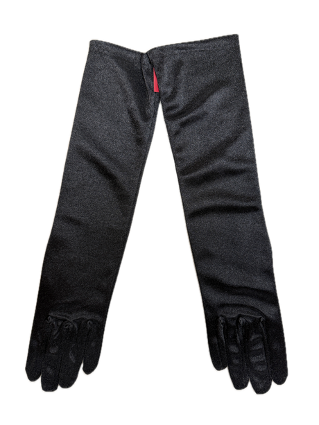 Dents Womens Ladies Stretch Satin Below Elbow Evening Gloves in Black