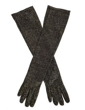 Dents Womens Elbow Length Mesh Gloves in Gold