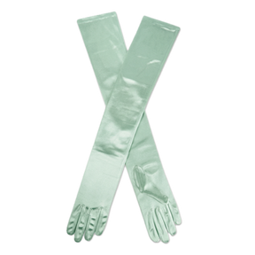 Dents Womens Stretch Satin Shoulder Length Evening Gloves - Mint