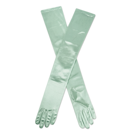 Dents Womens Stretch Satin Shoulder Length Evening Gloves - Mint