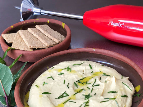 Bamix Classic Immersion Blender 140W Multi-Purpose Blade Made in Switzerland in Red