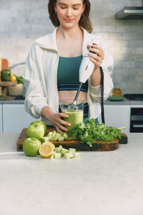 Bamix Classic Immersion Blender 140W Stick Mixer Stainless Steel Blade in White