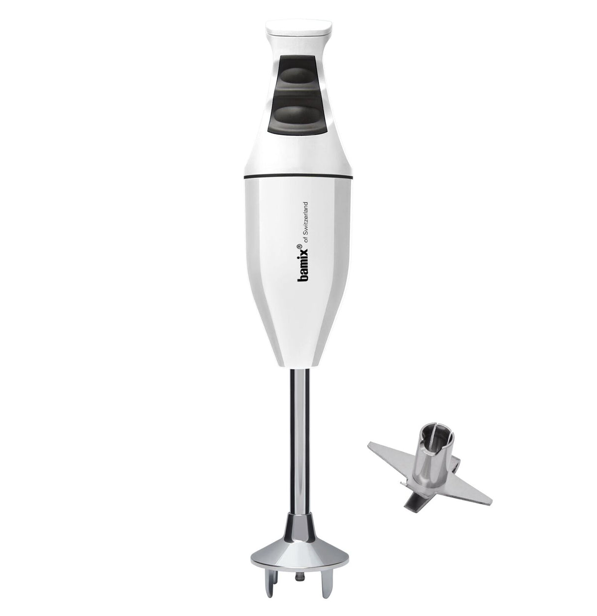 Bamix Classic Immersion Blender 140W Stick Mixer Stainless Steel Blade in White