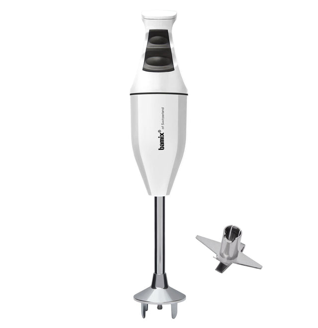 Bamix Classic Immersion Blender 140W Stick Mixer Stainless Steel Blade in White