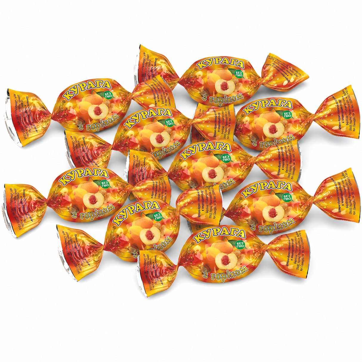 10pcs "Kuraga" Dried Apricots with Nuts Chocolates Sweets - Product of Ukraine