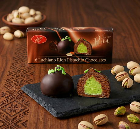 1 Box of 6 Luchiano Rion Chocolate w/ Pistachio Cake - Great for Gifts - Product of Ukraine