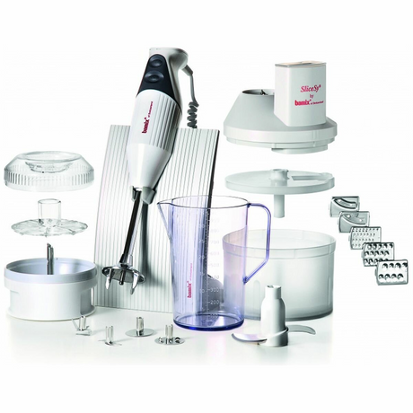 Bamix SwissLine Superbox - 200W Stick Blender, 4 Blade & SliceSy Attachments & Wet/Dry Processor