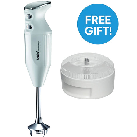 Bamix Maxx 350W Immersion Stick Mixer Blender White + FREE Wet/Dry Attachment