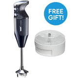 Bamix Maxx 350W Immersion Stick Blender - Black (Mixer with FREE Wet/Dry Attachment)
