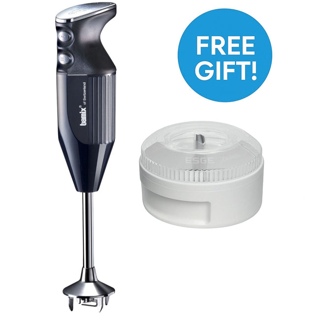 Bamix Maxx 350W Immersion Stick Blender - Black (Mixer with FREE Wet/Dry Attachment)