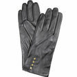 Dents Womens Leather Gloves with Fleece Lining - Black (Warm Winter)